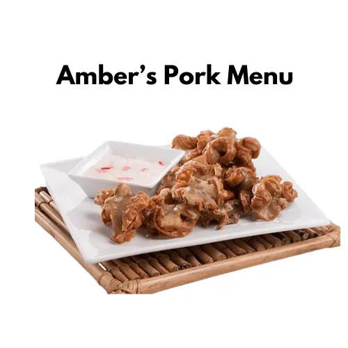 Amber's pork menu